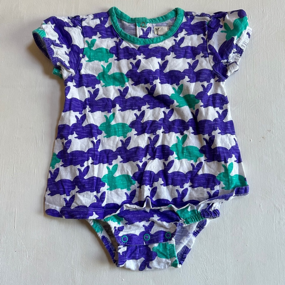 Hatley Purple Easter Bunny Rabbbit Onesie Dress